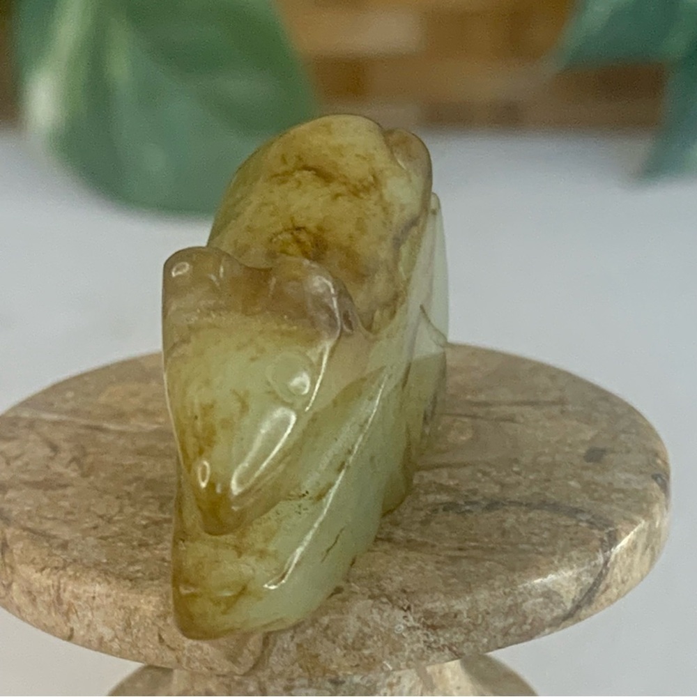 Vintage Chinese Zodiac Jade Rat Pendant Bead Hand Carved Miniature Animal 1.7" - Picture 8 of 14